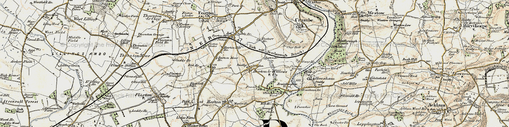 Old map of Barton-le-Willows in 1903-1904