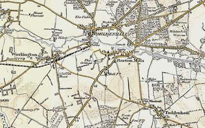 Old map of Barton Mills in 1901