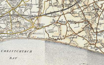 Old map of Barton on Sea in 1899-1909