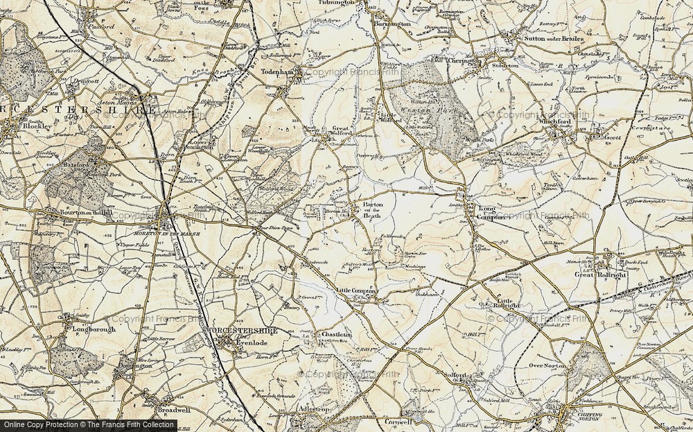 Old Map of Barton-on-the-Heath, 1899 in 1899