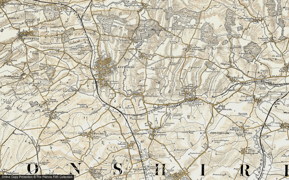 Old Map of Barton Seagrave, 1901-1902 in 1901-1902
