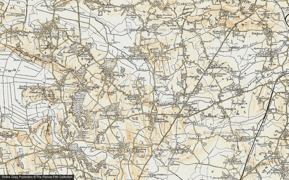 Old Map of Barton St David, 1899 in 1899