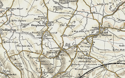 Old map of Burbage Common in 1901-1903
