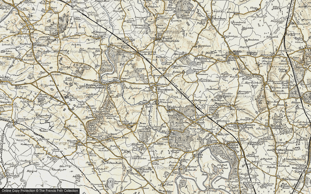 Old Map of Baschurch, 1902 in 1902