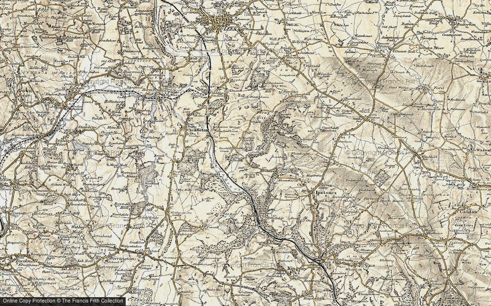 Old Map of Historic Map covering Whitehough in 1902