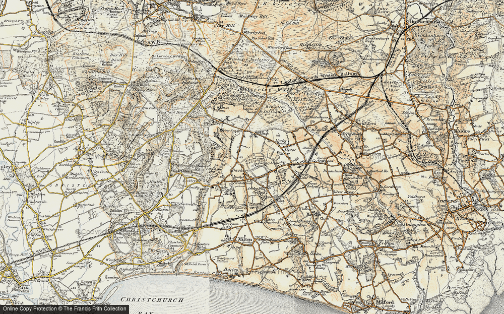 Old Map of Bashley, 1897-1909 in 1897-1909