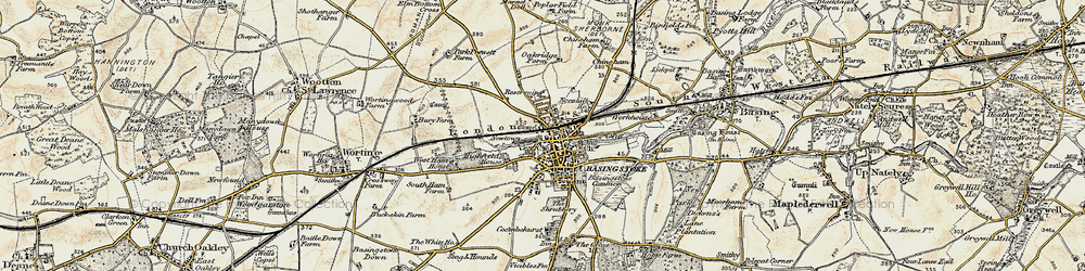 Old map of Basingstoke in 1897-1900