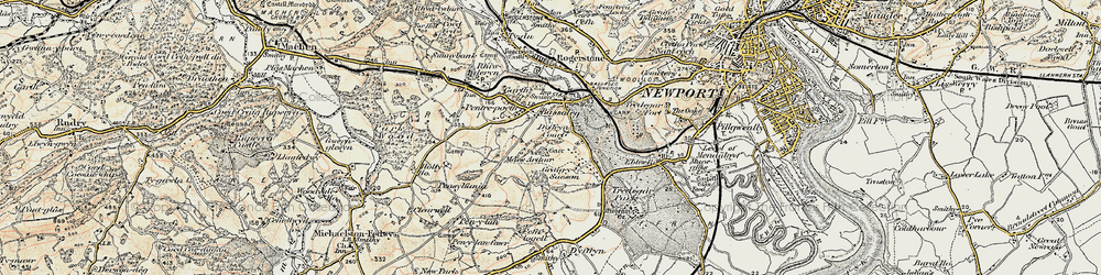 Old map of Bassaleg in 1899-1900