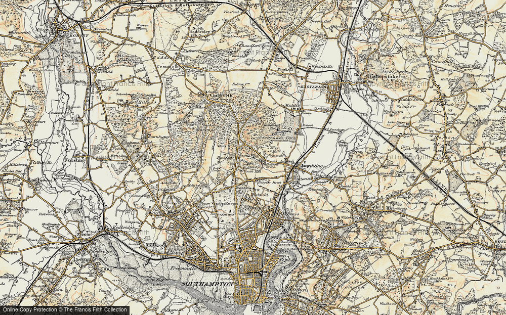 Old Map of Bassett Green, 1897-1909 in 1897-1909