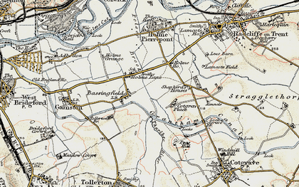 Old map of Bassingfield in 1902-1903