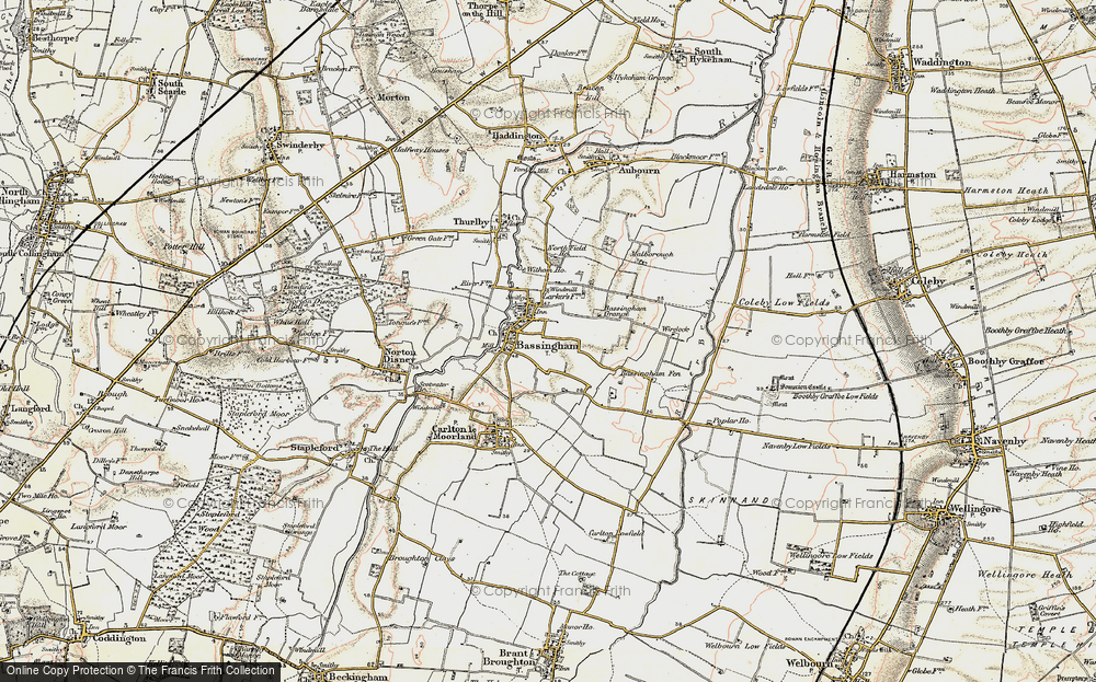 Old Map of Historic Map covering Bassingham Grange in 1902-1903