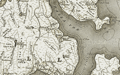 Old map of Bow of Hascosay, The in 1912