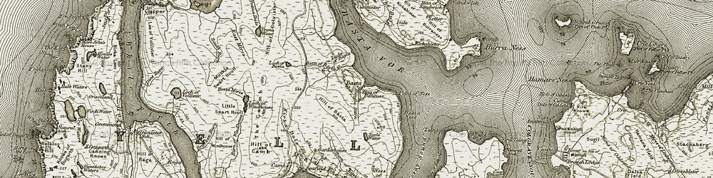 Old map of Basta Ness in 1912