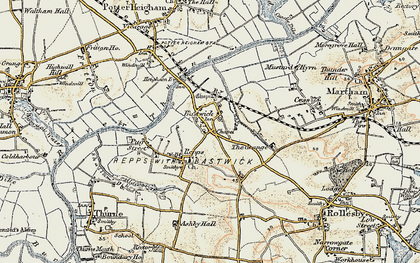 Old map of Bastwick in 1901-1902