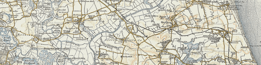 Old map of Bastwick in 1901-1902