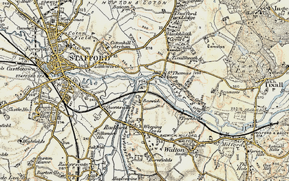 Old map of Baswich in 1902