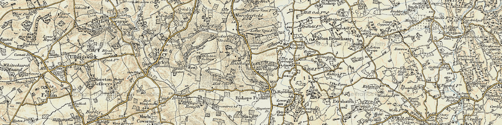 Old map of Batchfields in 1899-1901