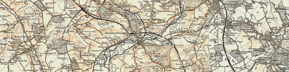 Old map of Batchworth in 1897-1898