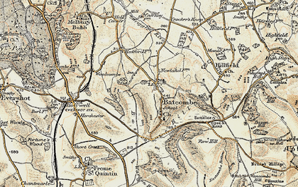 Old map of Batcombe Hill in 1899