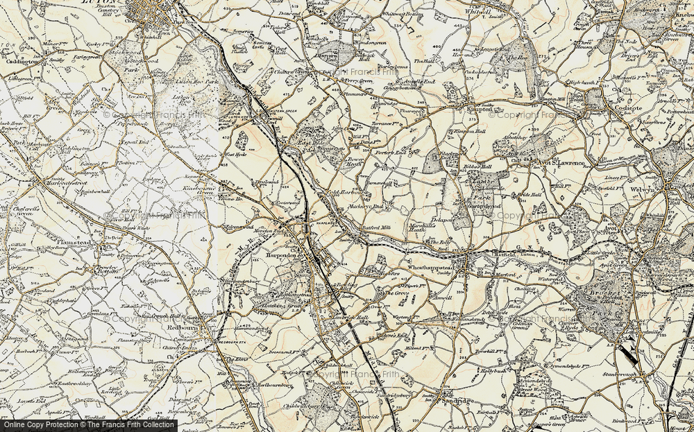 Old Map of Batford, 1898-1899 in 1898-1899