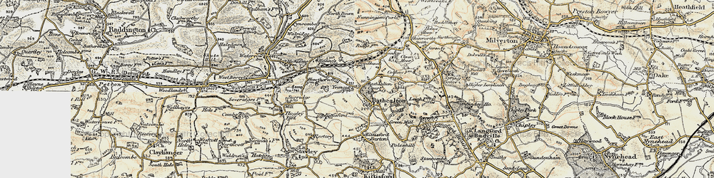 Old map of Bathealton in 1898-1900