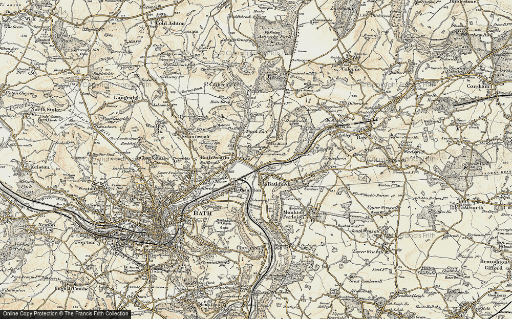 Old Map of Batheaston, 1899 in 1899