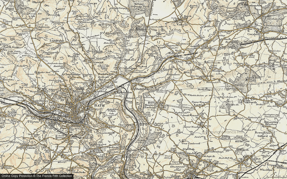 Old Map of Bathford, 1899 in 1899