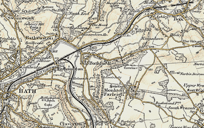 Old map of Bathford in 1899