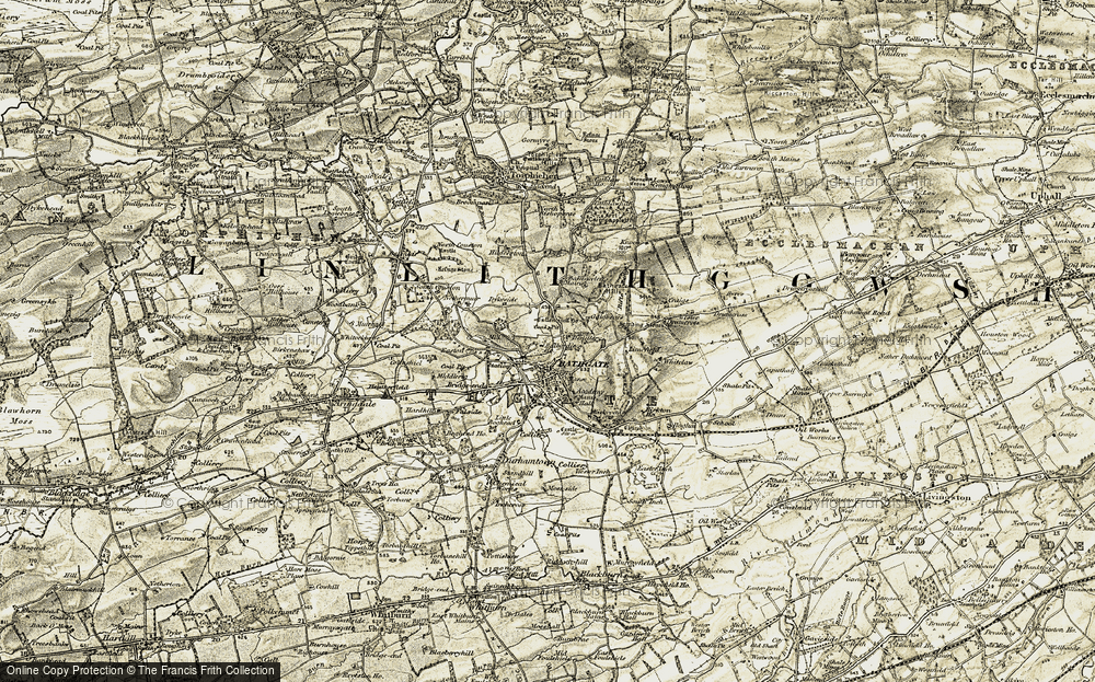 OLD ORDNANCE SURVEY MAPS BATHGATE LINLITHGOWSHIRE SCOTLAND 1896 SHEET 9.06  NEW 