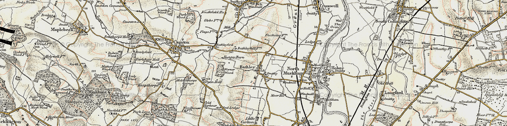 Old map of Bathley in 1902-1903