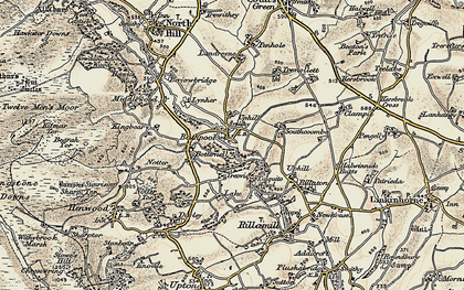 Old map of Uphill in 1900