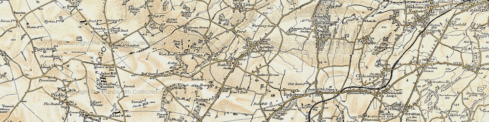 Old map of Bathway in 1899