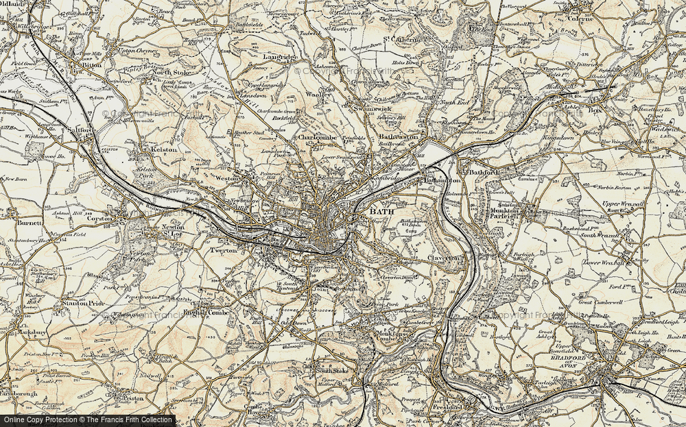 Old Map of Bathwick, 1898-1899 in 1898-1899