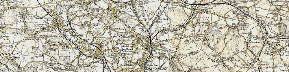 Old map of Batley in 1903