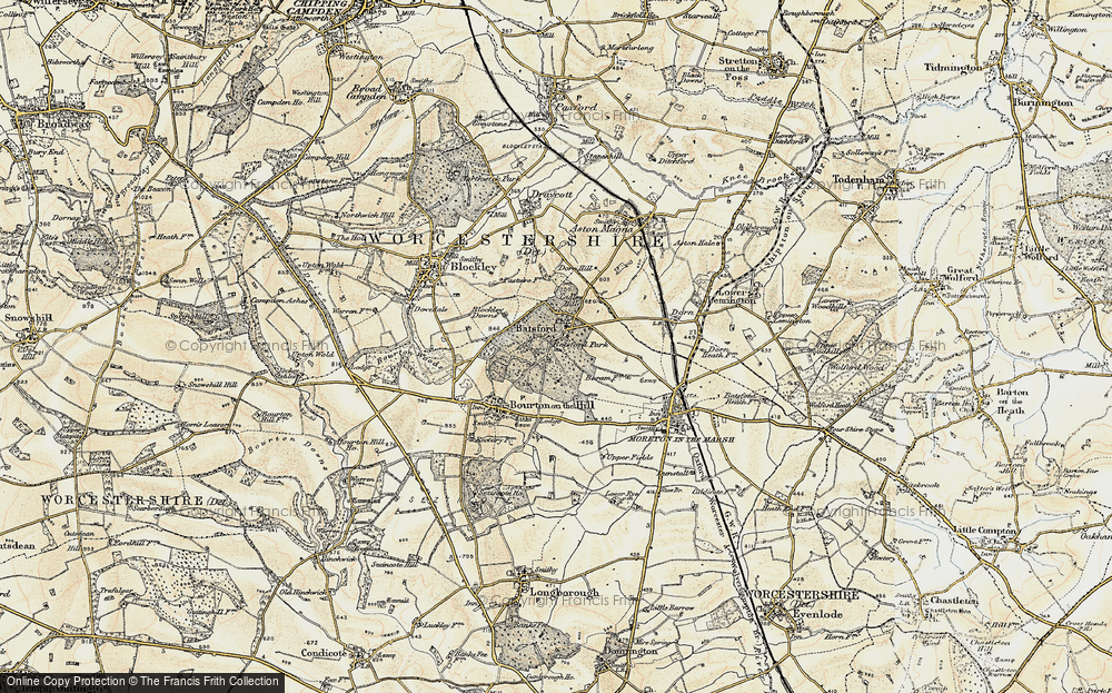 Old Map of Batsford, 1899 in 1899