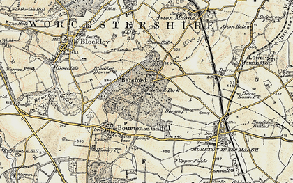 Old map of Batsford Park in 1899