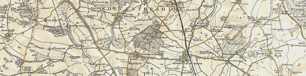 Old map of Batsford in 1899