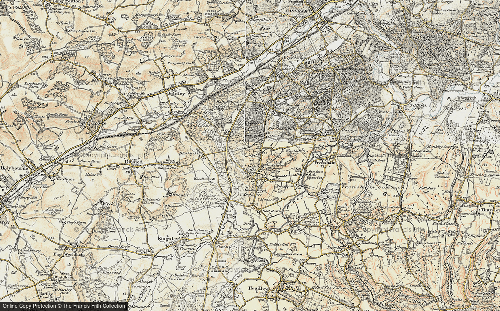 Old Map of Historic Map covering Willow's Green Inclosure in 1897-1909