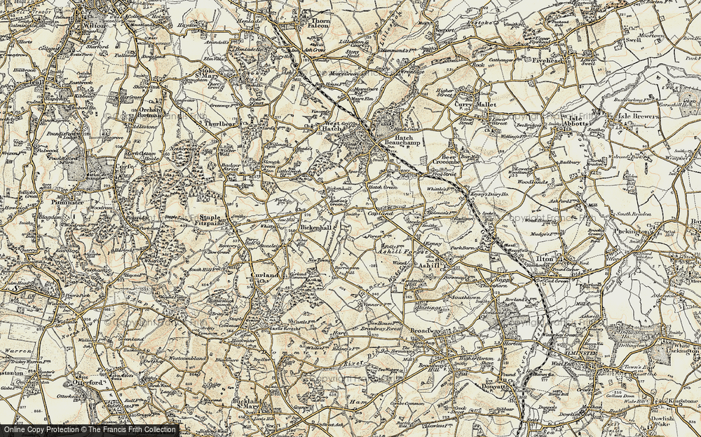 Old Map of Historic Map covering Barrington Hill in 1898-1900