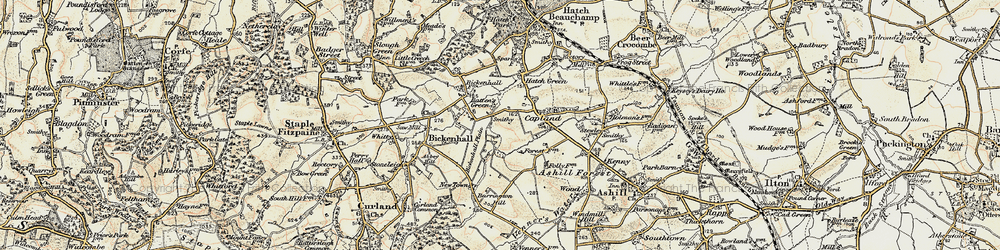 Old map of Batten's Green in 1898-1900