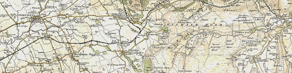 Old map of Baysdale Abbey in 1903-1904