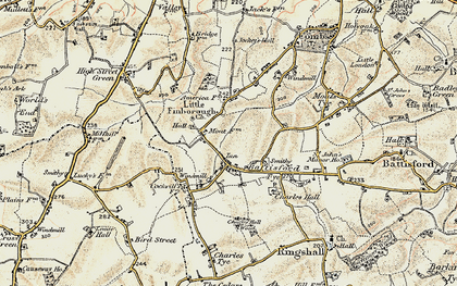 Old map of Battisford Tye in 1899-1901