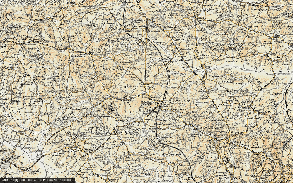 Old Map of Battle, 1898 in 1898