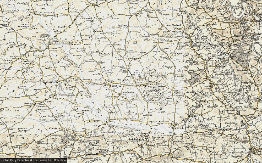 Old Map of Battledown Cross, 1900 in 1900