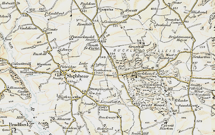 Old map of Battledown Cross in 1900