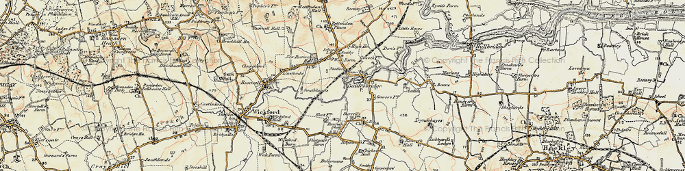 Old map of Battlesbridge in 1898