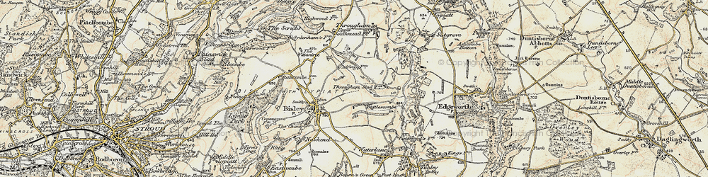 Old map of Battlescombe in 1898-1899
