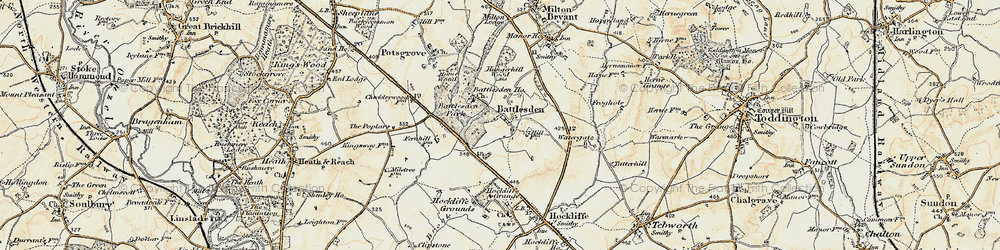 Old map of Battlesden in 1898-1899