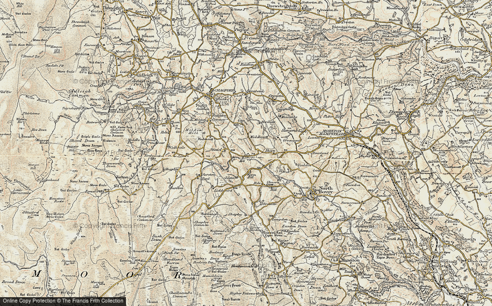 Old Map of Batworthy, 1899-1900 in 1899-1900