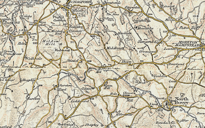 Old map of Batworthy in 1899-1900